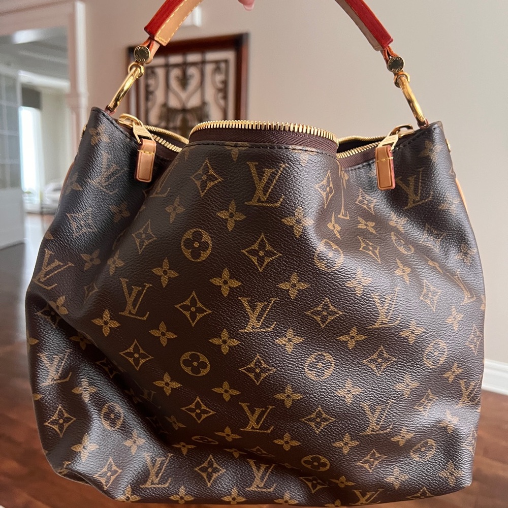 **SOLD**  Authentic Louis Vuitton Sully PM Brown Hobo Bag with Monogram Canvas